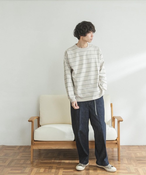 FORK&SPOON（フォークアンドスプーン）の「FORK&SPOON　ランダムボーダーロングスリーブカットソー（Tシャツ/カットソー・メンズ・チャコールグレー/アイボリー・5/4）」の16枚目の写真