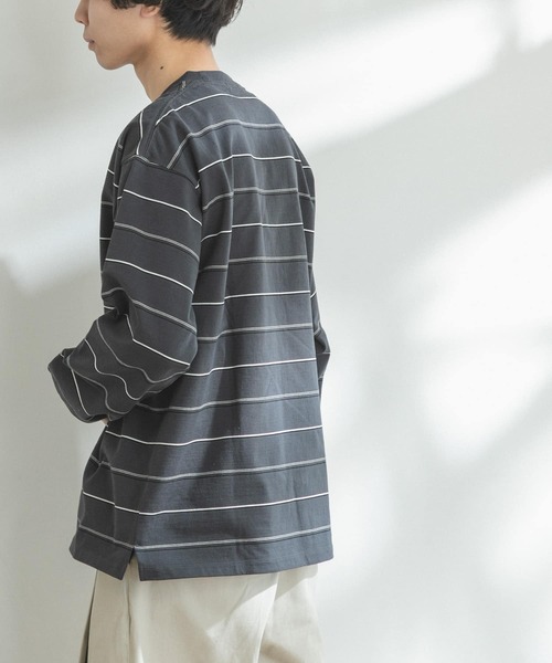 FORK&SPOON（フォークアンドスプーン）の「FORK&SPOON　ランダムボーダーロングスリーブカットソー（Tシャツ/カットソー・メンズ・チャコールグレー/アイボリー・5/4）」の19枚目の写真