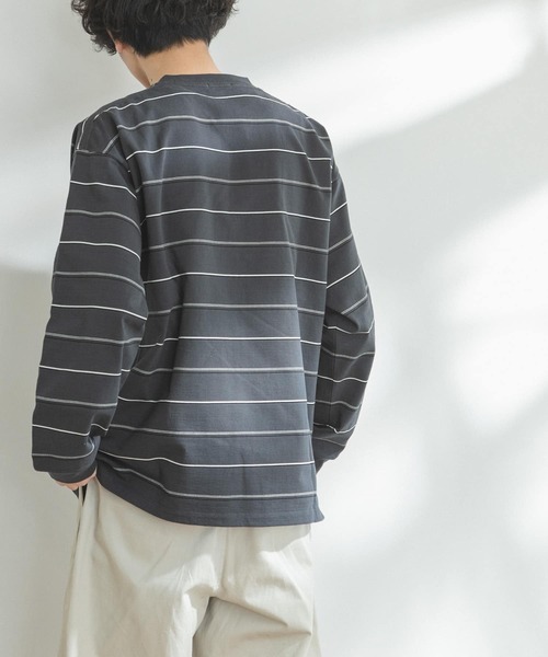 FORK&SPOON（フォークアンドスプーン）の「FORK&SPOON　ランダムボーダーロングスリーブカットソー（Tシャツ/カットソー・メンズ・チャコールグレー/アイボリー・5/4）」の20枚目の写真