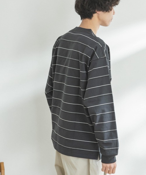 FORK&SPOON（フォークアンドスプーン）の「FORK&SPOON　ランダムボーダーロングスリーブカットソー（Tシャツ/カットソー・メンズ・チャコールグレー/アイボリー・5/4）」の21枚目の写真