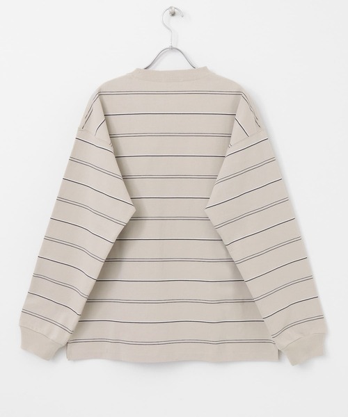 FORK&SPOON（フォークアンドスプーン）の「FORK&SPOON　ランダムボーダーロングスリーブカットソー（Tシャツ/カットソー・メンズ・チャコールグレー/アイボリー・5/4）」の7枚目の写真