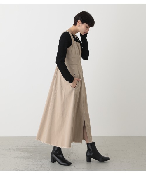 AZUL by moussy（アズールバイマウジー）の「ZIP UP JUMPER DRESS/ジップアップジャンパードレス（ワンピース・レディース・ベージュ/ダークブルー/ブラック・MEDIUM/SMALL）」の15枚目の写真