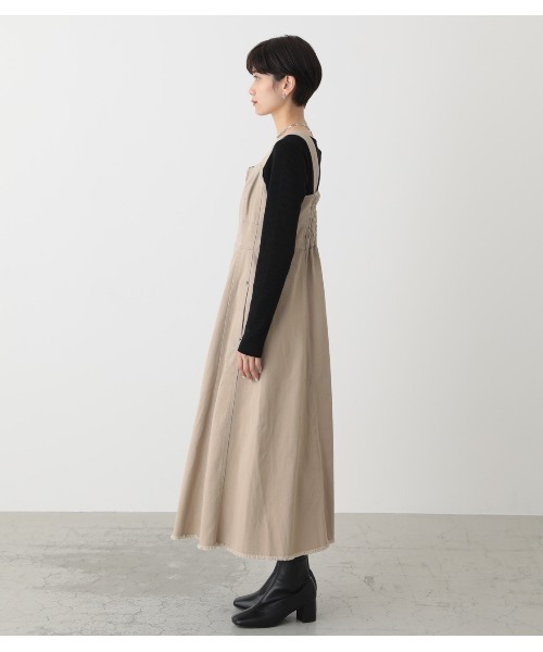 AZUL by moussy（アズールバイマウジー）の「ZIP UP JUMPER DRESS/ジップアップジャンパードレス（ワンピース・レディース・ベージュ/ダークブルー/ブラック・MEDIUM/SMALL）」の9枚目の写真