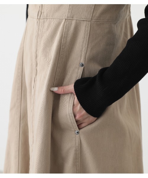 AZUL by moussy（アズールバイマウジー）の「ZIP UP JUMPER DRESS/ジップアップジャンパードレス（ワンピース・レディース・ベージュ/ダークブルー/ブラック・MEDIUM/SMALL）」の16枚目の写真