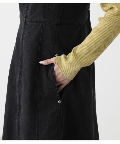 AZUL by moussy（アズールバイマウジー）の「ZIP UP JUMPER DRESS/ジップアップジャンパードレス（ワンピース・レディース・ベージュ/ダークブルー/ブラック・MEDIUM/SMALL）」の20枚目の写真