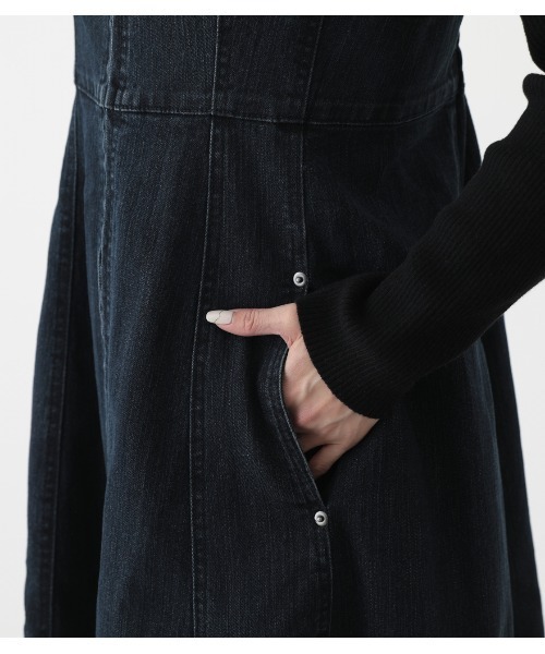 AZUL by moussy（アズールバイマウジー）の「ZIP UP JUMPER DRESS/ジップアップジャンパードレス（ワンピース・レディース・ベージュ/ダークブルー/ブラック・MEDIUM/SMALL）」の8枚目の写真