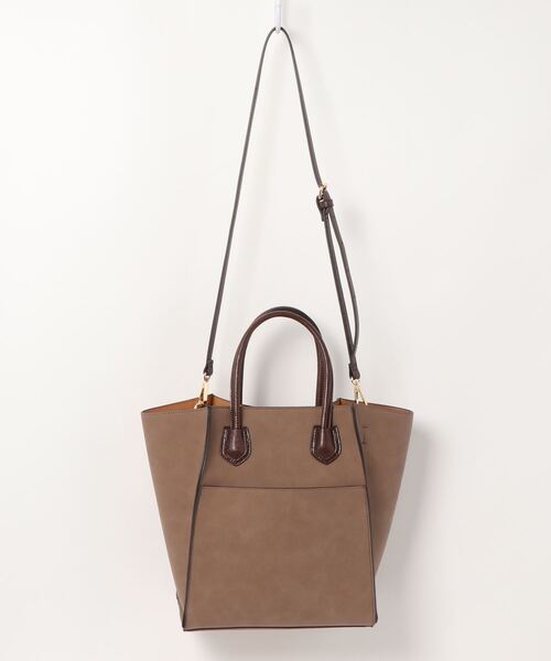 N.（N. Natural Beauty Basic）（エヌエヌナチュラルビューティーベーシック）の「スクエアコンビトートバッグ（トートバッグ・レディース・ブラック/ホワイト/ブラウン・ﾌﾘ-）」の4枚目の写真