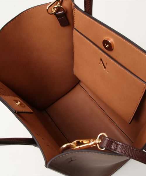 N.（N. Natural Beauty Basic）（エヌエヌナチュラルビューティーベーシック）の「スクエアコンビトートバッグ（トートバッグ・レディース・ブラック/ホワイト/ブラウン・ﾌﾘ-）」の9枚目の写真