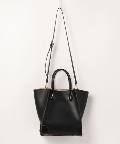 N.（N. Natural Beauty Basic）（エヌエヌナチュラルビューティーベーシック）の「スクエアコンビトートバッグ（トートバッグ・レディース・ブラック/ホワイト/ブラウン・ﾌﾘ-）」の12枚目の写真