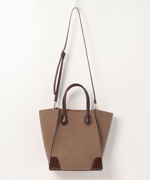 N.（N. Natural Beauty Basic）（エヌエヌナチュラルビューティーベーシック）の「スクエアコンビトートバッグ（トートバッグ・レディース・ブラック/ホワイト/ブラウン・ﾌﾘ-）」の14枚目の写真