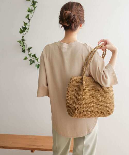 URBAN RESEARCH DOORS(アーバンリサーチドアーズ)の「ワッフルラウンドヘムプルオーバー(Tシャツ/カットソー・レディース・ブラック/ベージュ/オフホワイト・ONE)」の6枚目の写真