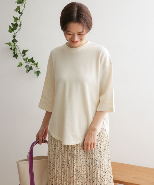 URBAN RESEARCH DOORS(アーバンリサーチドアーズ)の「ワッフルラウンドヘムプルオーバー(Tシャツ/カットソー・レディース・ブラック/ベージュ/オフホワイト・ONE)」の16枚目の写真