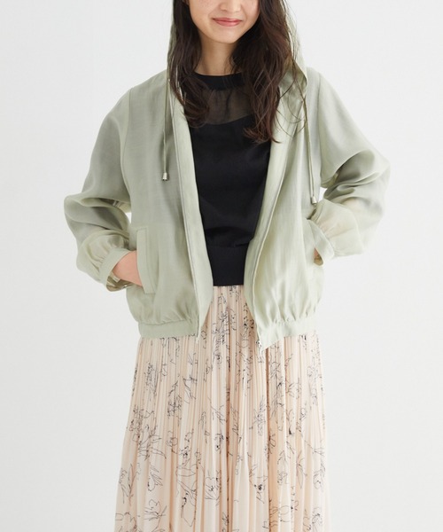 Rewde(ルゥデ)の「【雑誌掲載・TV着用】【再生繊維使用】フーディーシアーパーカー(1R16-03059)(その他アウター・レディース・ブラック/ベージュ/カーキ/グリーン・M)」の3枚目の写真