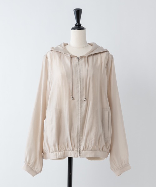 Rewde(ルゥデ)の「【雑誌掲載・TV着用】【再生繊維使用】フーディーシアーパーカー(1R16-03059)(その他アウター・レディース・ブラック/ベージュ/カーキ/グリーン・M)」の6枚目の写真