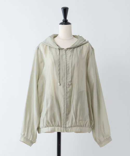Rewde(ルゥデ)の「【雑誌掲載・TV着用】【再生繊維使用】フーディーシアーパーカー(1R16-03059)(その他アウター・レディース・ブラック/ベージュ/カーキ/グリーン・M)」の13枚目の写真