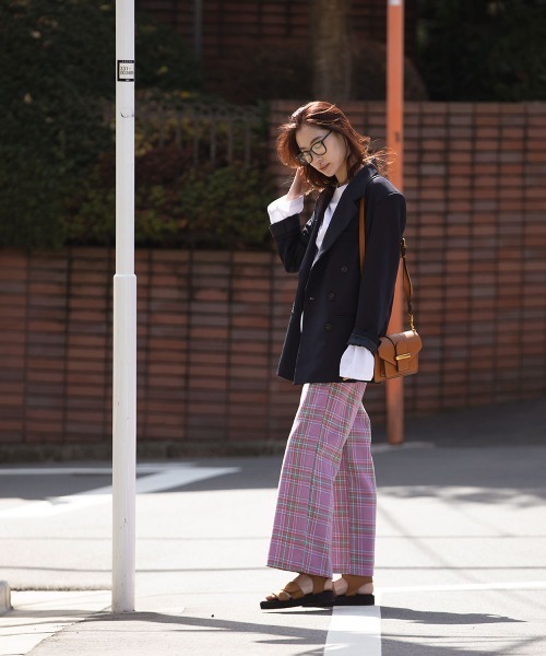marjour（マージュール）の「RELAX CHECK PANTS（その他パンツ・レディース・ピンク/ミント/ブラック×ベージュ・M）」の21枚目の写真