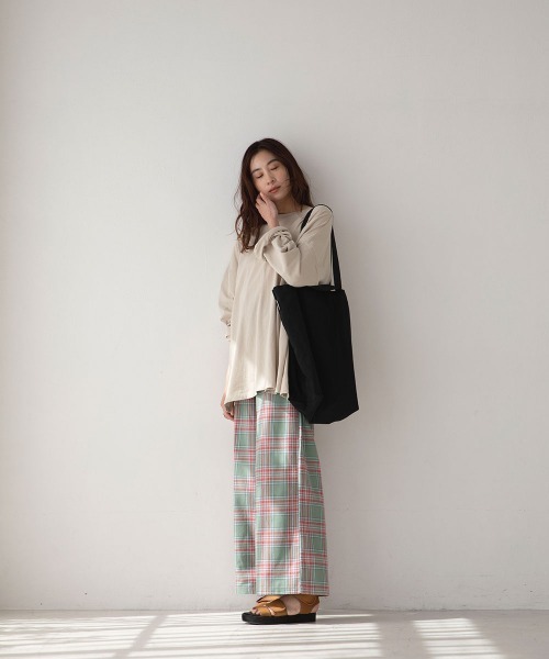 marjour（マージュール）の「RELAX CHECK PANTS（その他パンツ・レディース・ピンク/ミント/ブラック×ベージュ・M）」の9枚目の写真