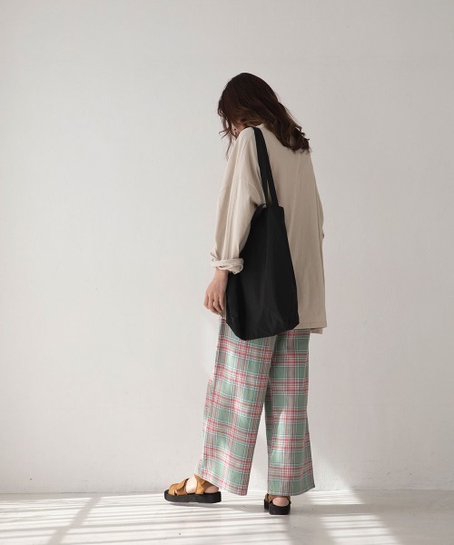 marjour（マージュール）の「RELAX CHECK PANTS（その他パンツ・レディース・ピンク/ミント/ブラック×ベージュ・M）」の13枚目の写真