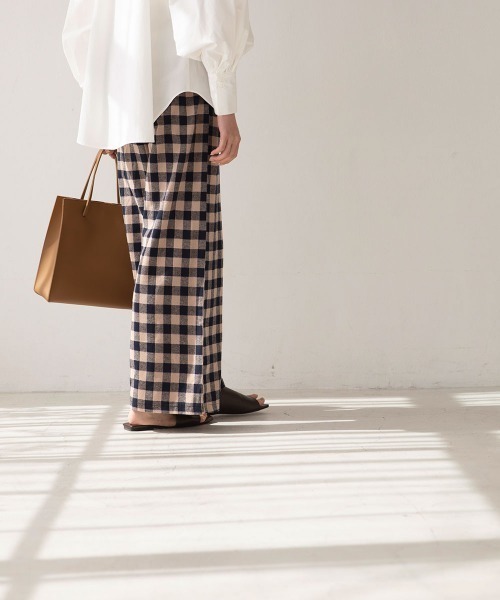 marjour（マージュール）の「RELAX CHECK PANTS（その他パンツ・レディース・ピンク/ミント/ブラック×ベージュ・M）」の14枚目の写真
