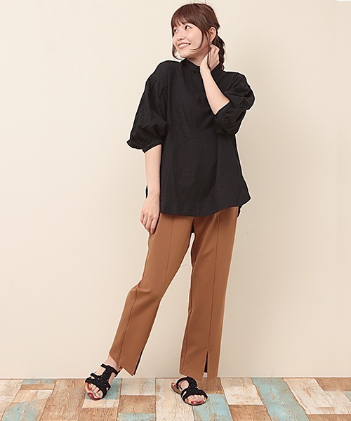 チチカカ（チチカカ）の「ポンチフロントスリットパンツ（その他パンツ・レディース・ブラック/ブラウン/ピンク・FREE）」の11枚目の写真