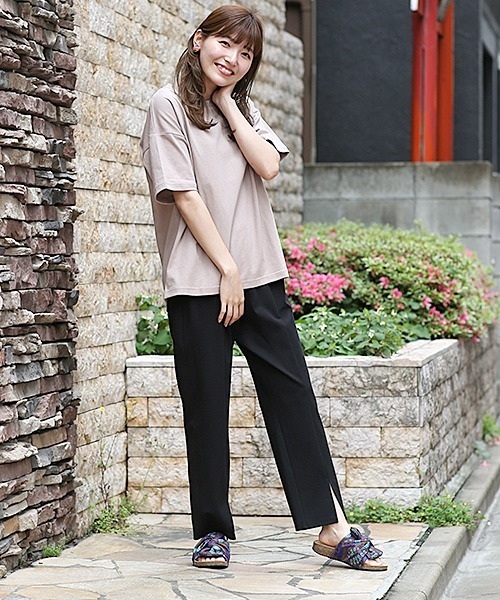 チチカカ（チチカカ）の「ポンチフロントスリットパンツ（その他パンツ・レディース・ブラック/ブラウン/ピンク・FREE）」の13枚目の写真