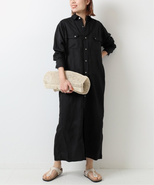 Spick & Span（スピックアンドスパン）の「【TICCA】リヨセル麻ツイル マキシドレス(SP)◆（ワンピース・レディース・ベージュ/ブラック/カーキ・FREE）」の2枚目の写真