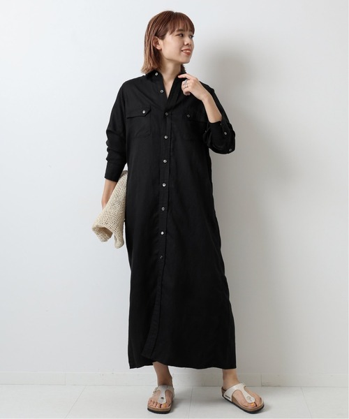 Spick & Span（スピックアンドスパン）の「【TICCA】リヨセル麻ツイル マキシドレス(SP)◆（ワンピース・レディース・ベージュ/ブラック/カーキ・FREE）」の4枚目の写真