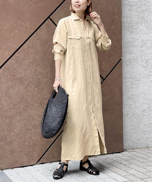 Spick & Span（スピックアンドスパン）の「【TICCA】リヨセル麻ツイル マキシドレス(SP)◆（ワンピース・レディース・ベージュ/ブラック/カーキ・FREE）」の10枚目の写真