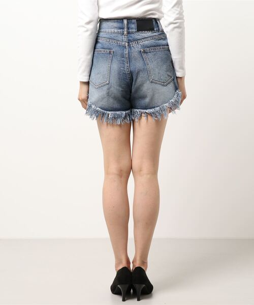 one way（ワンウェイ）の「【oneway Jeans】ハイウエストフリンジショーパン（デニムパンツ・レディース・ベージュ/ライトブルー/ブラック・S/M）」の5枚目の写真