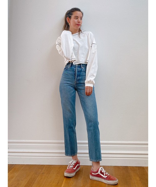 Vicente（ヴィセンテ）の「Flat seamer short tops（Tシャツ/カットソー・レディース・オフホワイト/パープル/ベージュ・FREE）」の2枚目の写真