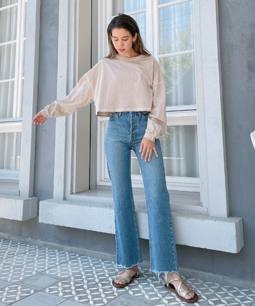 Vicente（ヴィセンテ）の「Flat seamer short tops（Tシャツ/カットソー・レディース・オフホワイト/パープル/ベージュ・FREE）」の9枚目の写真