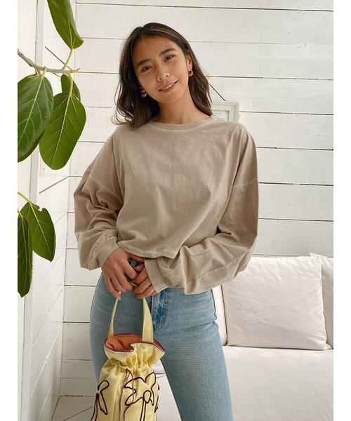 Vicente（ヴィセンテ）の「Flat seamer short tops（Tシャツ/カットソー・レディース・オフホワイト/パープル/ベージュ・FREE）」の10枚目の写真