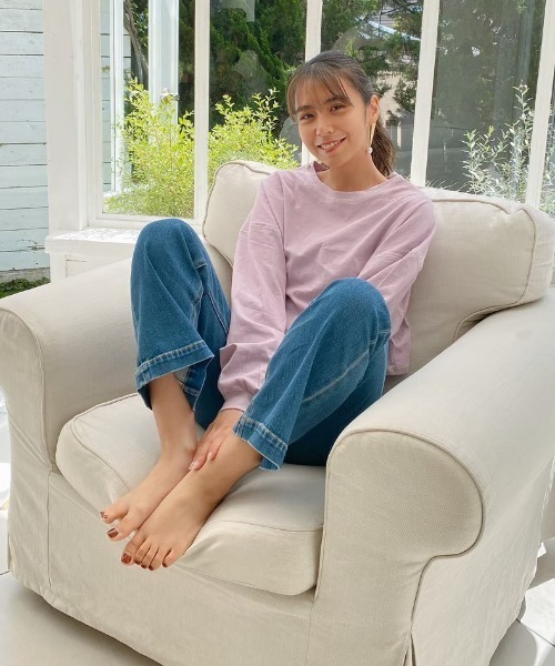 Vicente（ヴィセンテ）の「Flat seamer short tops（Tシャツ/カットソー・レディース・オフホワイト/パープル/ベージュ・FREE）」の14枚目の写真