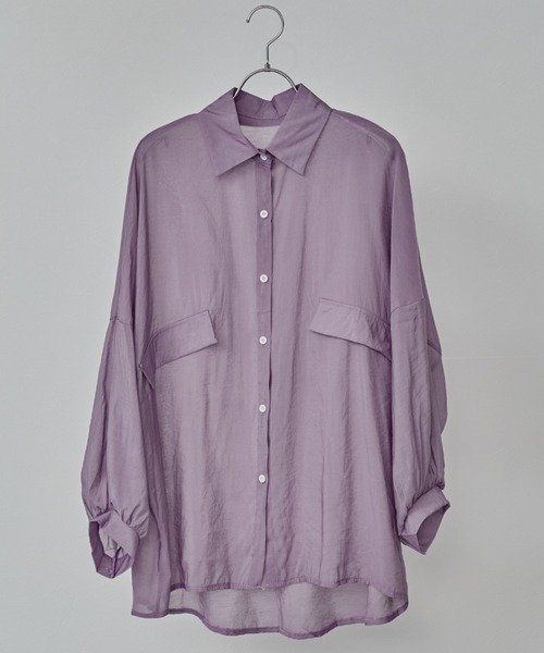 toucher du brise(トゥシェドブリーズ)の「シアーブラウス(シャツ/ブラウス・レディース・ホワイト/パープル/ブルー・M)」の21枚目の写真