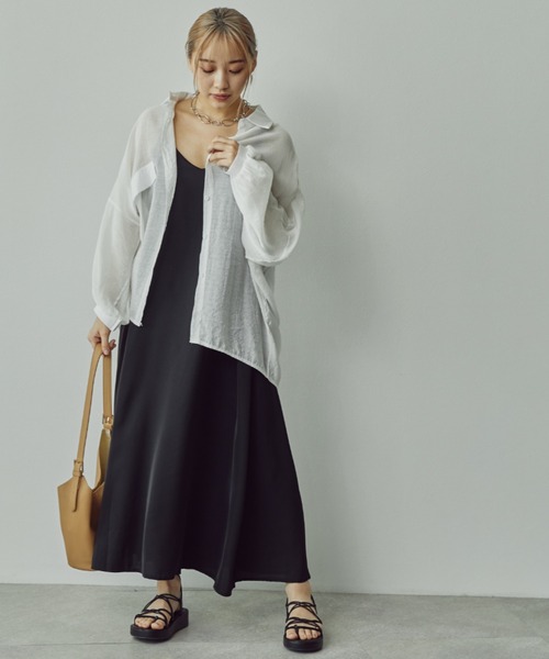 toucher du brise(トゥシェドブリーズ)の「シアーブラウス(シャツ/ブラウス・レディース・ホワイト/パープル/ブルー・M)」の4枚目の写真