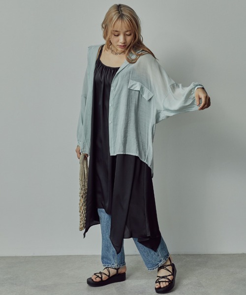 toucher du brise(トゥシェドブリーズ)の「シアーブラウス(シャツ/ブラウス・レディース・ホワイト/パープル/ブルー・M)」の13枚目の写真