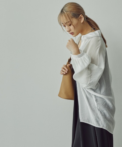 toucher du brise(トゥシェドブリーズ)の「シアーブラウス(シャツ/ブラウス・レディース・ホワイト/パープル/ブルー・M)」の5枚目の写真