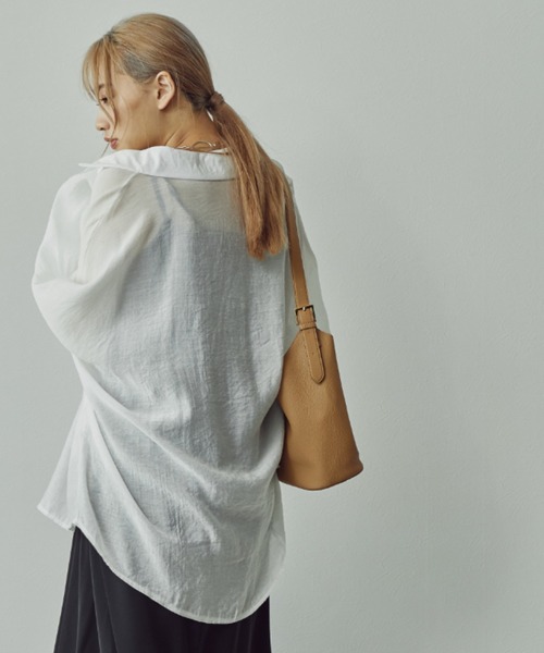 toucher du brise(トゥシェドブリーズ)の「シアーブラウス(シャツ/ブラウス・レディース・ホワイト/パープル/ブルー・M)」の6枚目の写真