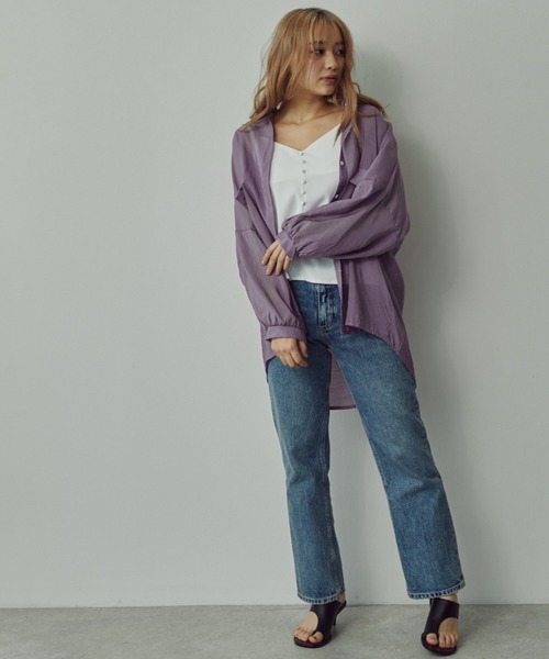 toucher du brise(トゥシェドブリーズ)の「シアーブラウス(シャツ/ブラウス・レディース・ホワイト/パープル/ブルー・M)」の12枚目の写真