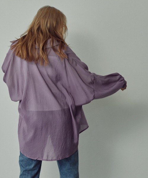 toucher du brise(トゥシェドブリーズ)の「シアーブラウス(シャツ/ブラウス・レディース・ホワイト/パープル/ブルー・M)」の10枚目の写真