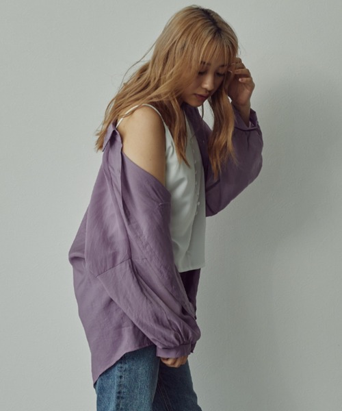 toucher du brise(トゥシェドブリーズ)の「シアーブラウス(シャツ/ブラウス・レディース・ホワイト/パープル/ブルー・M)」の11枚目の写真