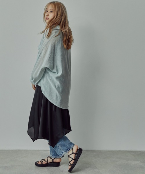 toucher du brise(トゥシェドブリーズ)の「シアーブラウス(シャツ/ブラウス・レディース・ホワイト/パープル/ブルー・M)」の17枚目の写真