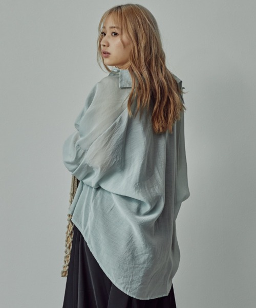 toucher du brise(トゥシェドブリーズ)の「シアーブラウス(シャツ/ブラウス・レディース・ホワイト/パープル/ブルー・M)」の15枚目の写真