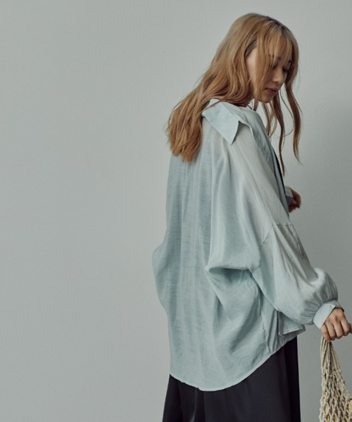 toucher du brise(トゥシェドブリーズ)の「シアーブラウス(シャツ/ブラウス・レディース・ホワイト/パープル/ブルー・M)」の16枚目の写真