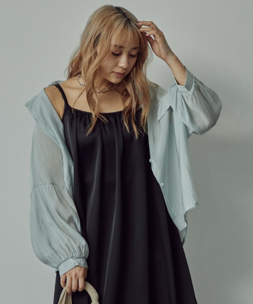 toucher du brise(トゥシェドブリーズ)の「シアーブラウス(シャツ/ブラウス・レディース・ホワイト/パープル/ブルー・M)」の14枚目の写真