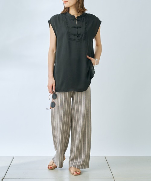 prose verse（プロズヴェール）の「ランダムストライプニットパンツ（その他パンツ・レディース・チャコールグレー/ベージュ・ﾌﾘ-）」の5枚目の写真