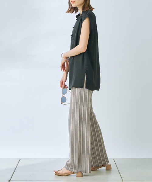 prose verse（プロズヴェール）の「ランダムストライプニットパンツ（その他パンツ・レディース・チャコールグレー/ベージュ・ﾌﾘ-）」の7枚目の写真