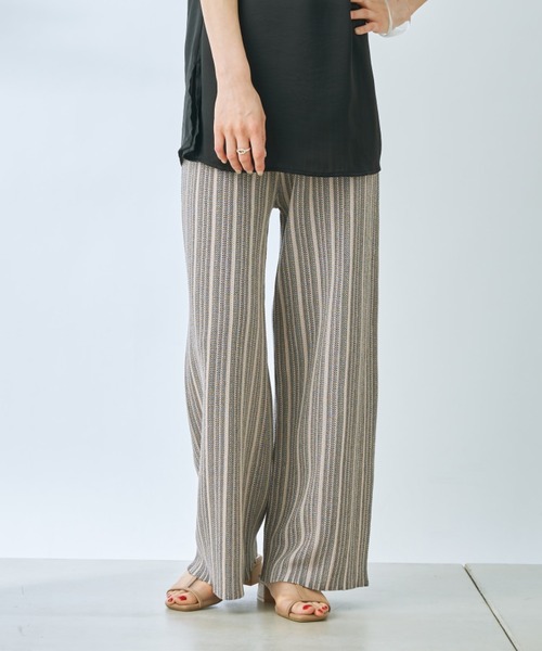 prose verse（プロズヴェール）の「ランダムストライプニットパンツ（その他パンツ・レディース・チャコールグレー/ベージュ・ﾌﾘ-）」の14枚目の写真