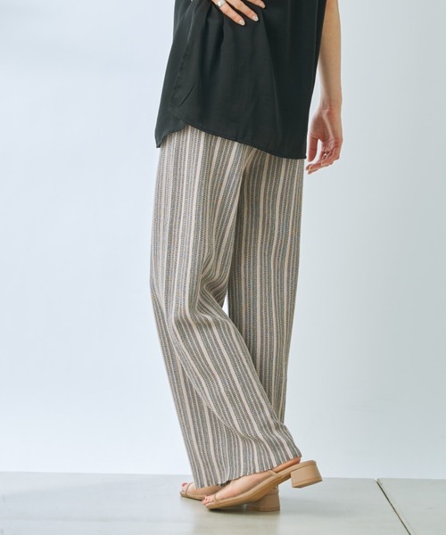 prose verse（プロズヴェール）の「ランダムストライプニットパンツ（その他パンツ・レディース・チャコールグレー/ベージュ・ﾌﾘ-）」の16枚目の写真