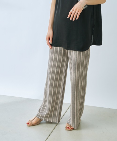 prose verse（プロズヴェール）の「ランダムストライプニットパンツ（その他パンツ・レディース・チャコールグレー/ベージュ・ﾌﾘ-）」の20枚目の写真